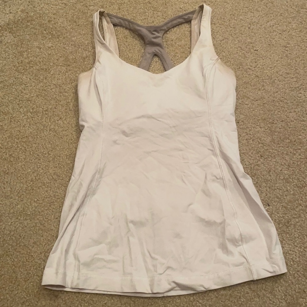 Lululemon Cool Back White Tank Top